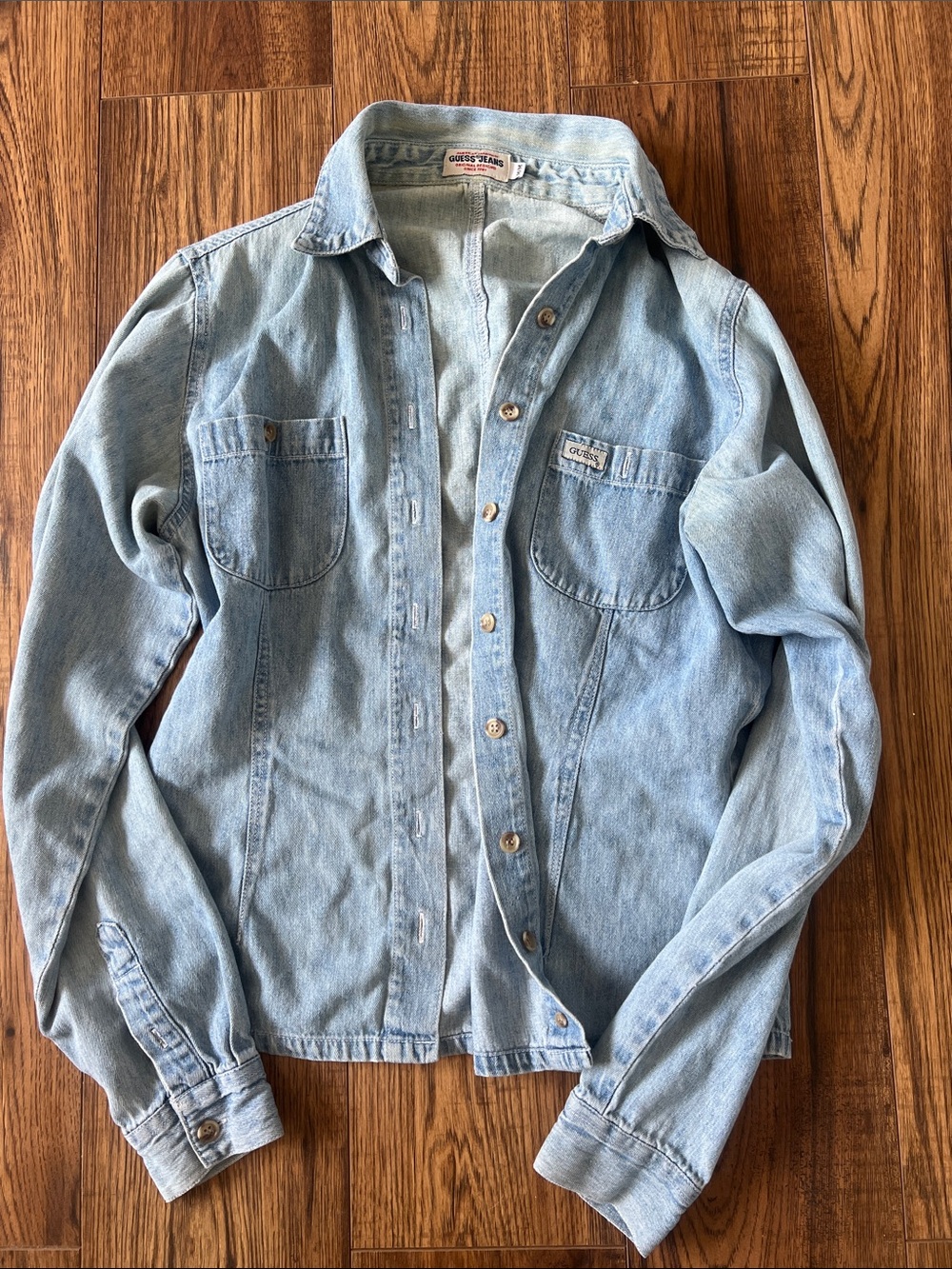 Guess Denim Light Wash Button-Front Shirt